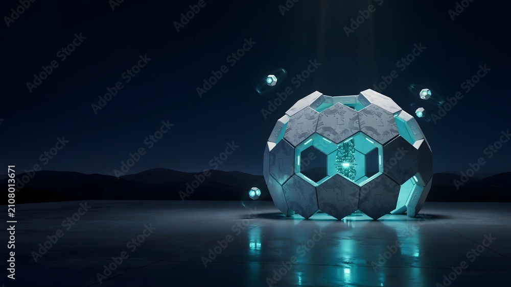 Naklejka premium Minimalist hexagonal circuit technology pavilion – Ideal for modern tech structures, smart infrastructure, or futuristic design.