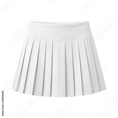Konstfotografi White pleated tennis mini skirt front view mockup
