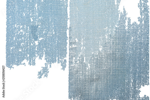 Destroyed Blue Denim Fabric Texture Overlay with Small Speckles. Recycled Textured Concept and Subtle Craft Grain Background