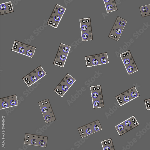 Schilderij op canvas seamless pattern digital digital amplifier cartoon