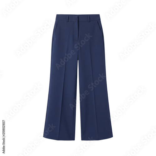 фотографія Navy blue wide leg tailored trousers mockup