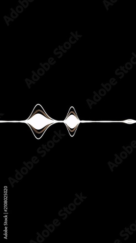 Vertical abstract music sound wave or audio wavefrom isolated on black background.Line digital minimalist voice and symbol technology.