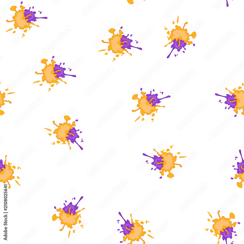 Fototapeta premium pattern vibrant paint splatters cartoon. expressive bold, chaotic random, fluid movement vibrant paint splatters sign. seamless symbol vector illustration