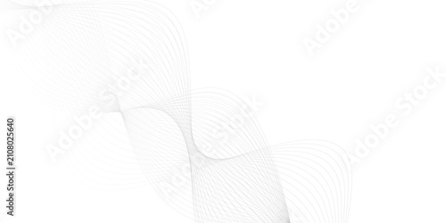Canvas Print Abstract grey and white technology blend smooth wave lines background