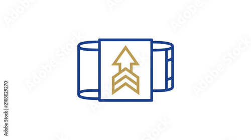 Obraz na plátně Growth chart icon with upward arrow and bars.