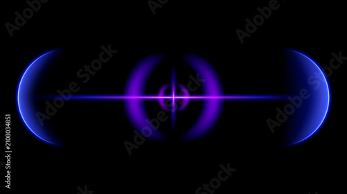 Fotografie Futuristic audio soundwave wave geometric abstract neon purple and blue light ef