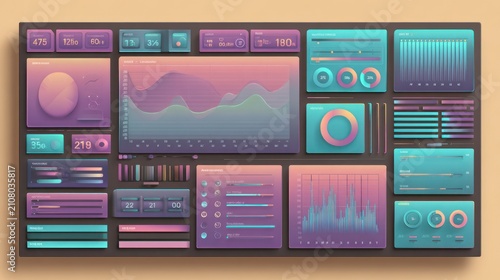 Dashboard with various data visualizations