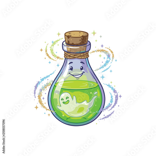 Transparent Glass Bottle with Olive Oil and Water Isolated on White Background with Cork Stopper Clean Beverage and Liquid Container