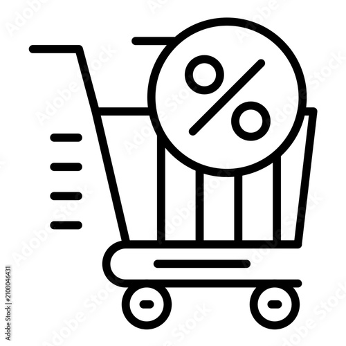 Schilderij op canvas Cart Tax Icon