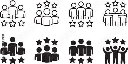 Foto Flat vector icons teamwork feedback