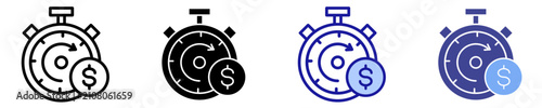 Investment Timer Icon Set Multiple Style Collection