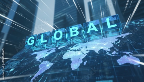 Global Connectivity and Digital Network Visualization.