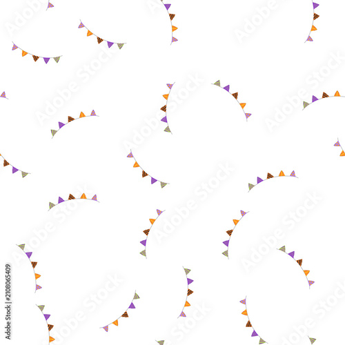 Obraz na plátně pattern witchy halloween garland cartoon