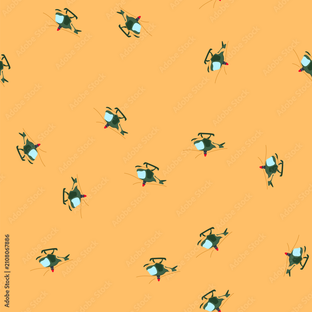 Fototapeta premium pattern remote helicopter toy cartoon. child plane, boy flying, model children remote helicopter toy sign. seamless vector illustration