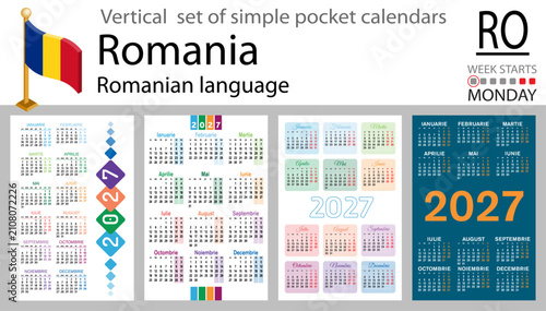 Romania set of pocket calendars 2027 vertical