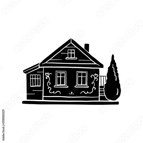 Cozy Cottage House Vector Illustration