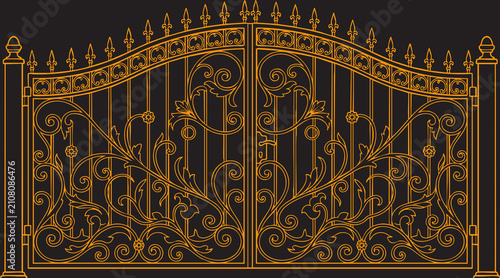 Schilderij op canvas Ornate wrought iron gate design