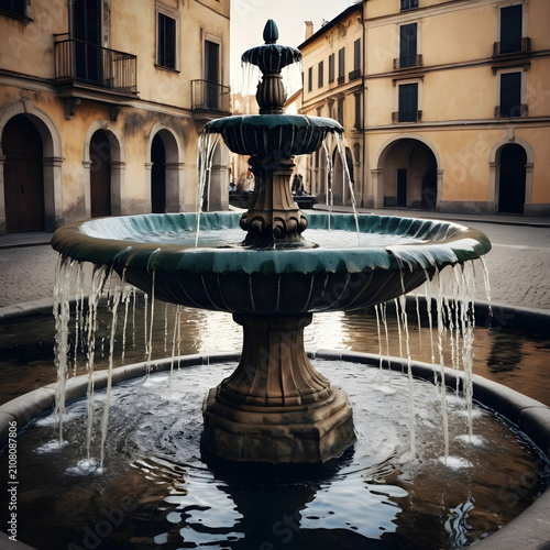 Ornate stone fountain with ...