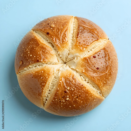 Freshly baked kaiser roll w...