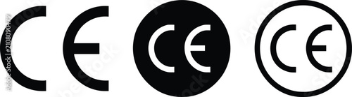 Slika na platnu CE Mark Logos In Different Styles On White Background Keywords: CE mark, certifi