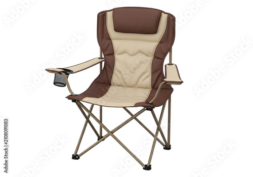 Comfortable folding recliner chair isolated on white background