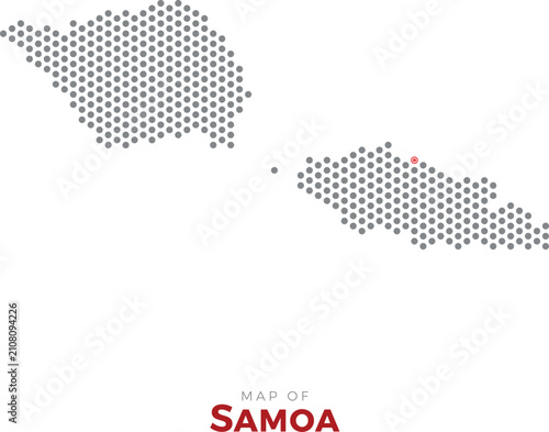 Map of Samoa. Dotted map highlighting the country's most important cities