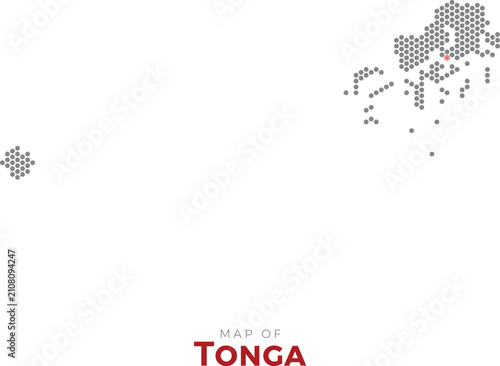 Map of Tonga. Dotted map highlighting the country's most important cities