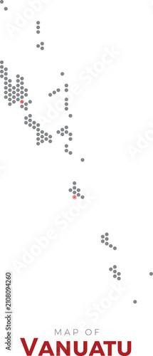 Map of Vanuatu. Dotted map highlighting the country's most important cities
