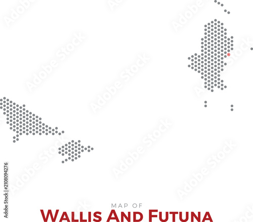 Map of Wallis And Futuna. Dotted map highlighting the country's most important cities