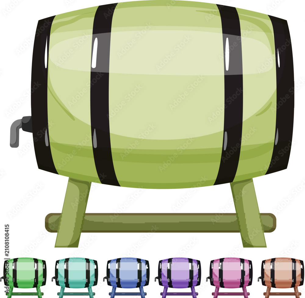Obraz premium winery barrel wine cartoon. winery barrel wine sign colorful illustration