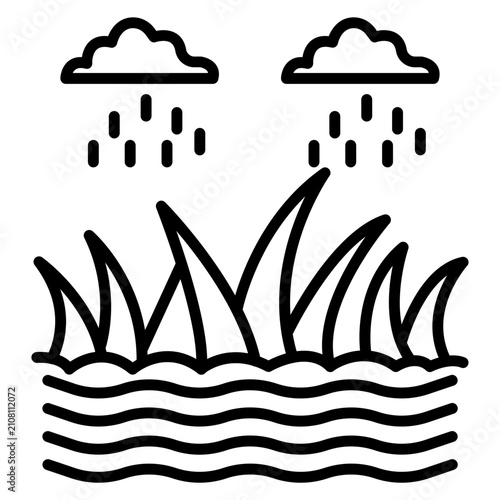 Canvas Print Monsoon Wetlands Icon