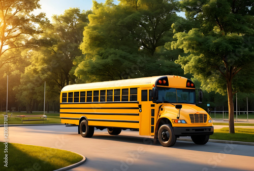 Classic yellow school bus p...