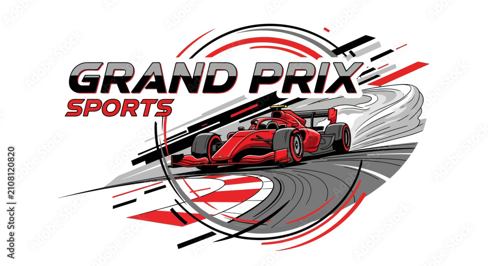 Obraz premium Grand Prix Racing Sports Car Motion Blur Dynamics