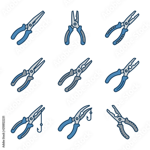 Set of Fishing Pliers and Tools for Anglers.