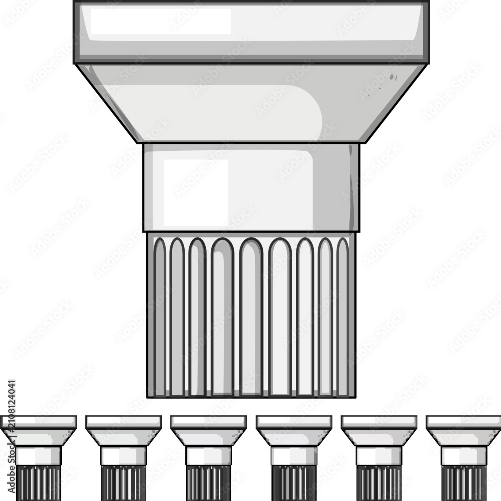 Fototapeta premium greece column ancient cartoon. old marble, stone ionic, vintage building greece column ancient sign colorful illustration
