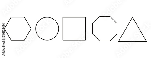 quadrangle, pentagon, hexagon, octagon icon. vector geometry pentagonal, hexagonal, octagonal polygon. five, six, eight sided polygon lines, vector