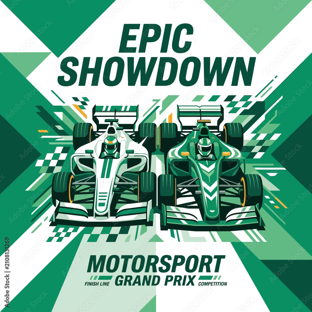 Obraz premium Epic Motorsport Grand Prix Showdown On A Futuristic Track