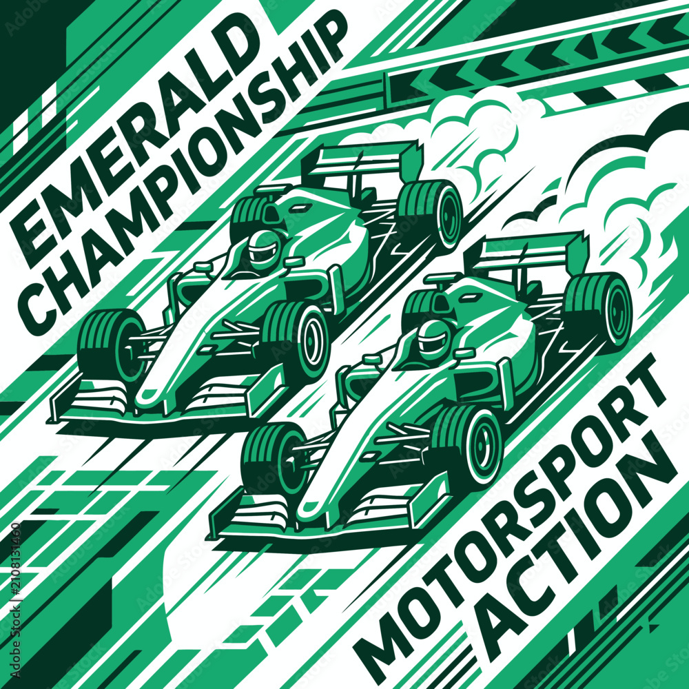 Obraz premium Emerald Championship Motorsport Action Racing Cars Speed Dynamics