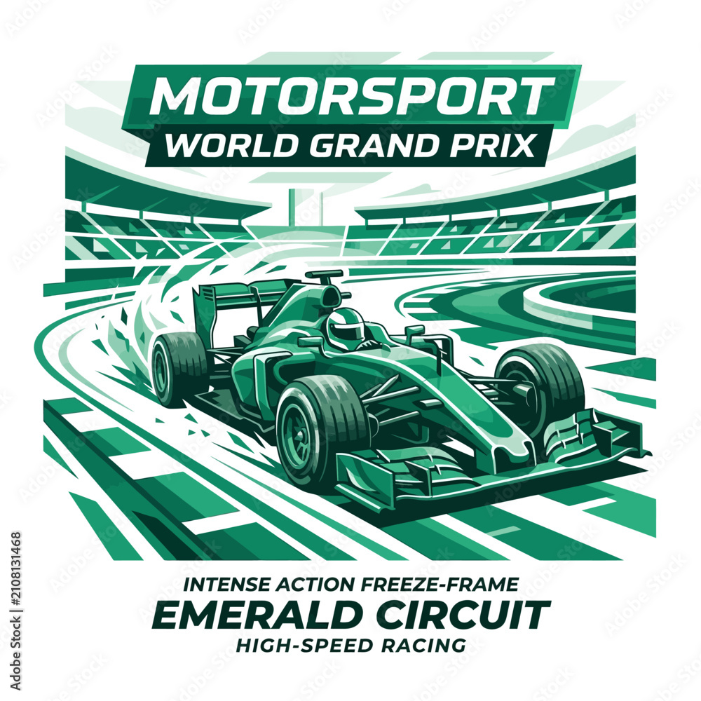 Obraz premium Emerald Circuit Motorsport World Grand Prix High-Speed Racing Action