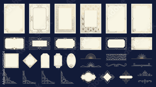 Art Deco Frames and Borders Collection - Vintage Decorative Elements