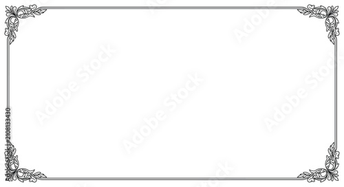 Elegant decorative border with ornate floral corner accents.