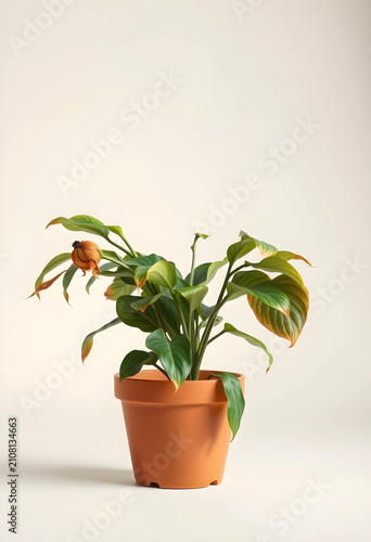 Peace lily houseplant with ...