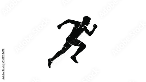 Athletic silhouette of a person running with dynamic posture