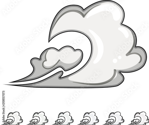 Tableau sur toile haste speed smoke cloud cartoon