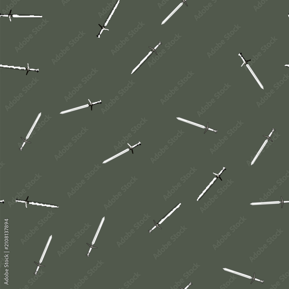 Fototapeta premium seamless pattern knife medieval sword cartoon. knight old, handle war, iron ancient knife medieval sword sign vector