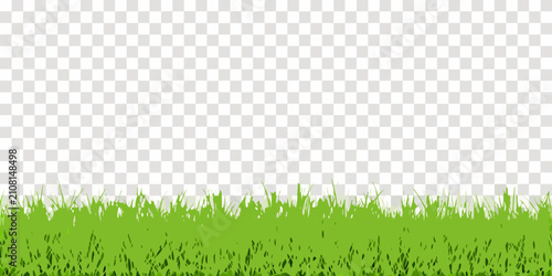 Fényképezés Green Grass Blades On Transparent Background Vector Illustration