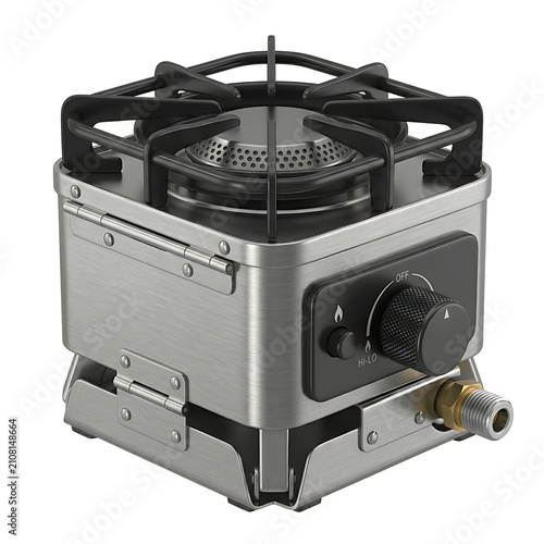 Portable Camping Stove Isolated on White Background Photorealistic 3D Render 
