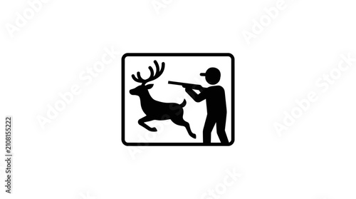 Foto Hunter and Deer Silhouette Icon