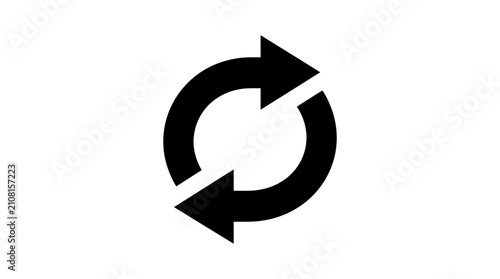 Quadro su tela Circular arrow icon with counter clockwise and clockwise directions flat style