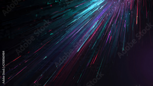 Vibrant Abstract Light Streaks in Dark Background.